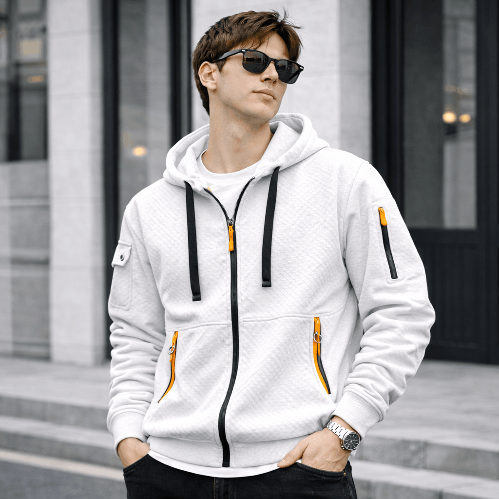 Men’s Zip-Up Utility Hoodie Jacket