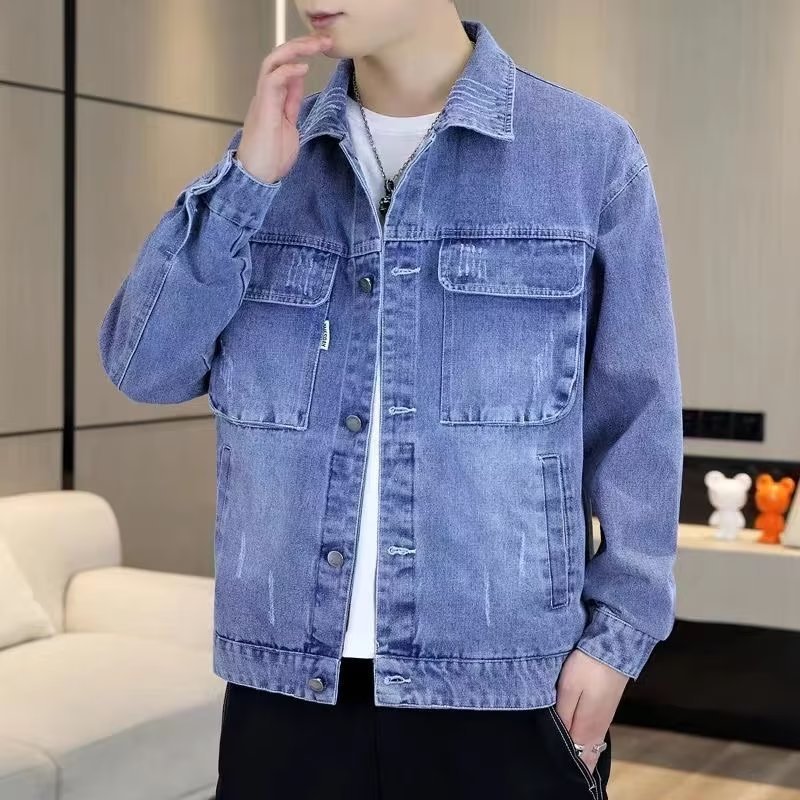 Men’s Relaxed Fit Denim Jacket – Casual Stylish Long Sleeve Jacket for Spring & Autumn
