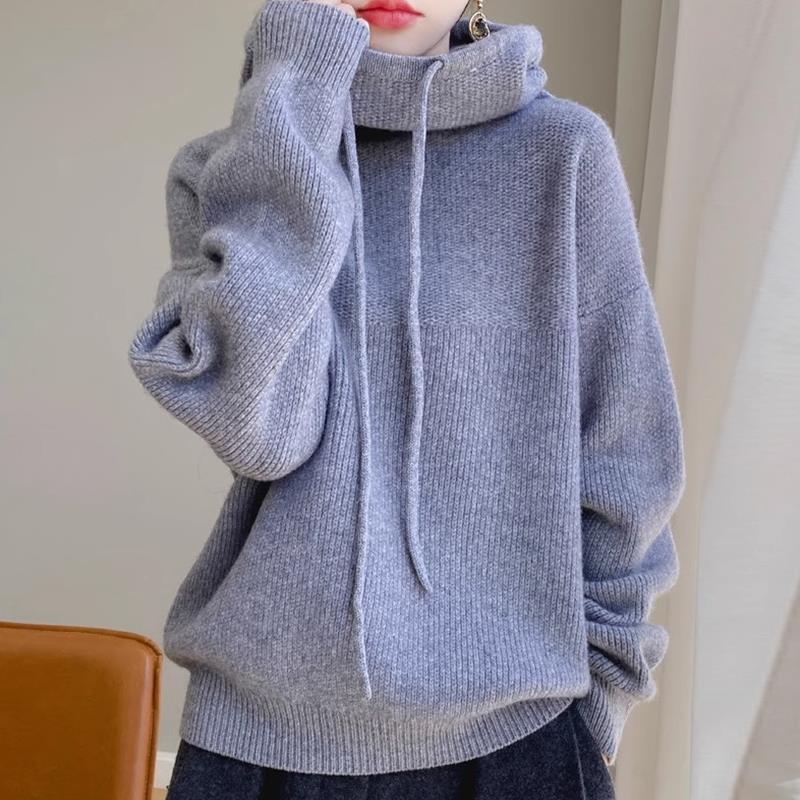 Women’s Thick Knit Lazy Style Sweater – Casual Long Sleeve Pullover