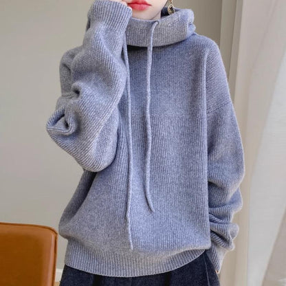 Women’s Thick Knit Lazy Style Sweater – Casual Long Sleeve Pullover
