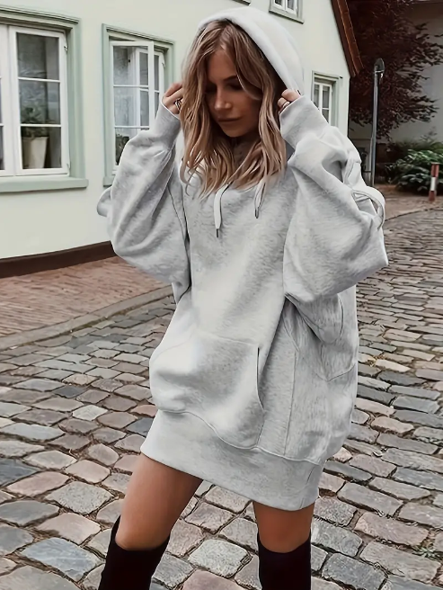 Street Style Oversized Polar Fleece Hoodie