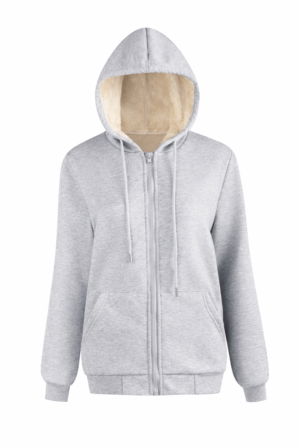 Warm Berber Fleece Pocket Hooded Sweatshirt – Winter Casual Long Sleeve Hoodie