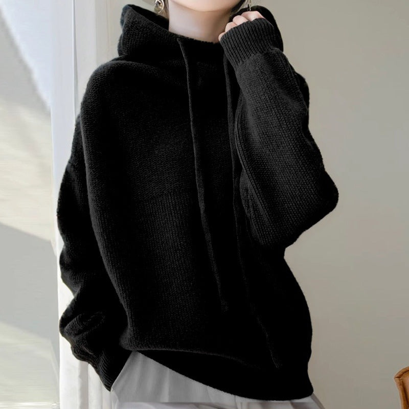 Women’s Thick Knit Lazy Style Sweater – Casual Long Sleeve Pullover