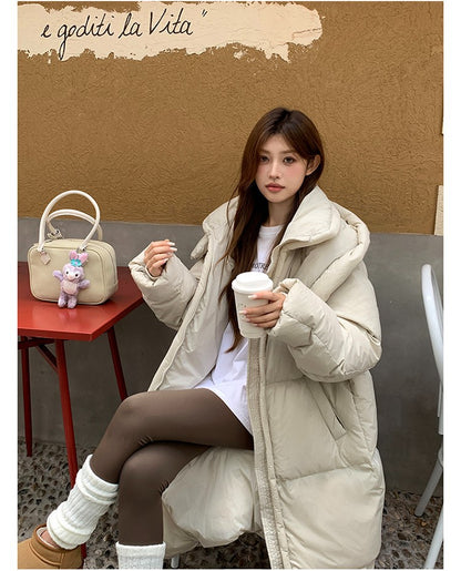 Women’s Long Loose-Fit Winter Puffer Coat
