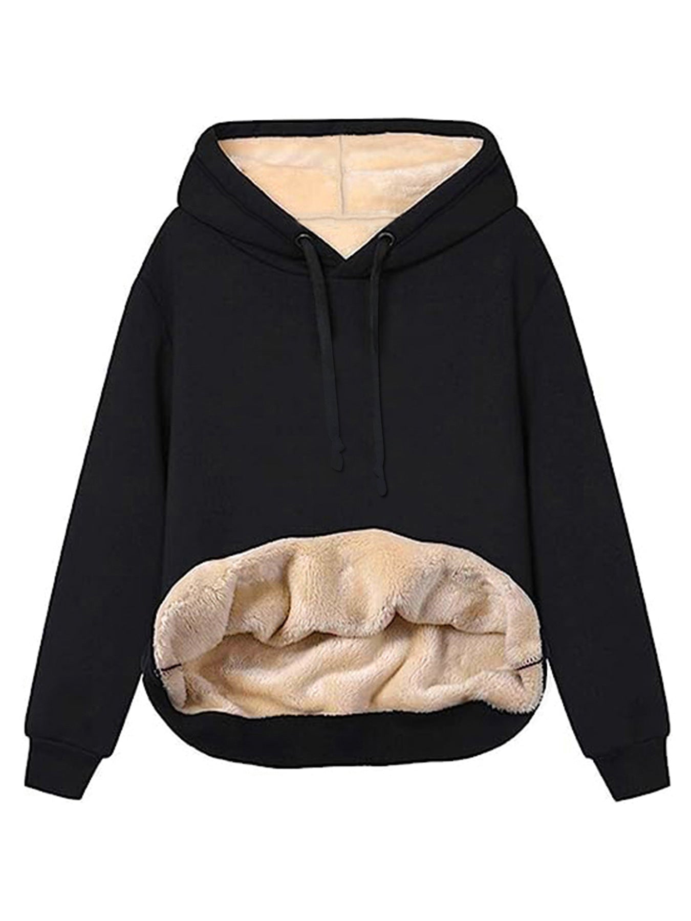 Warm Berber Fleece Pocket Hooded Sweatshirt – Winter Casual Long Sleeve Hoodie