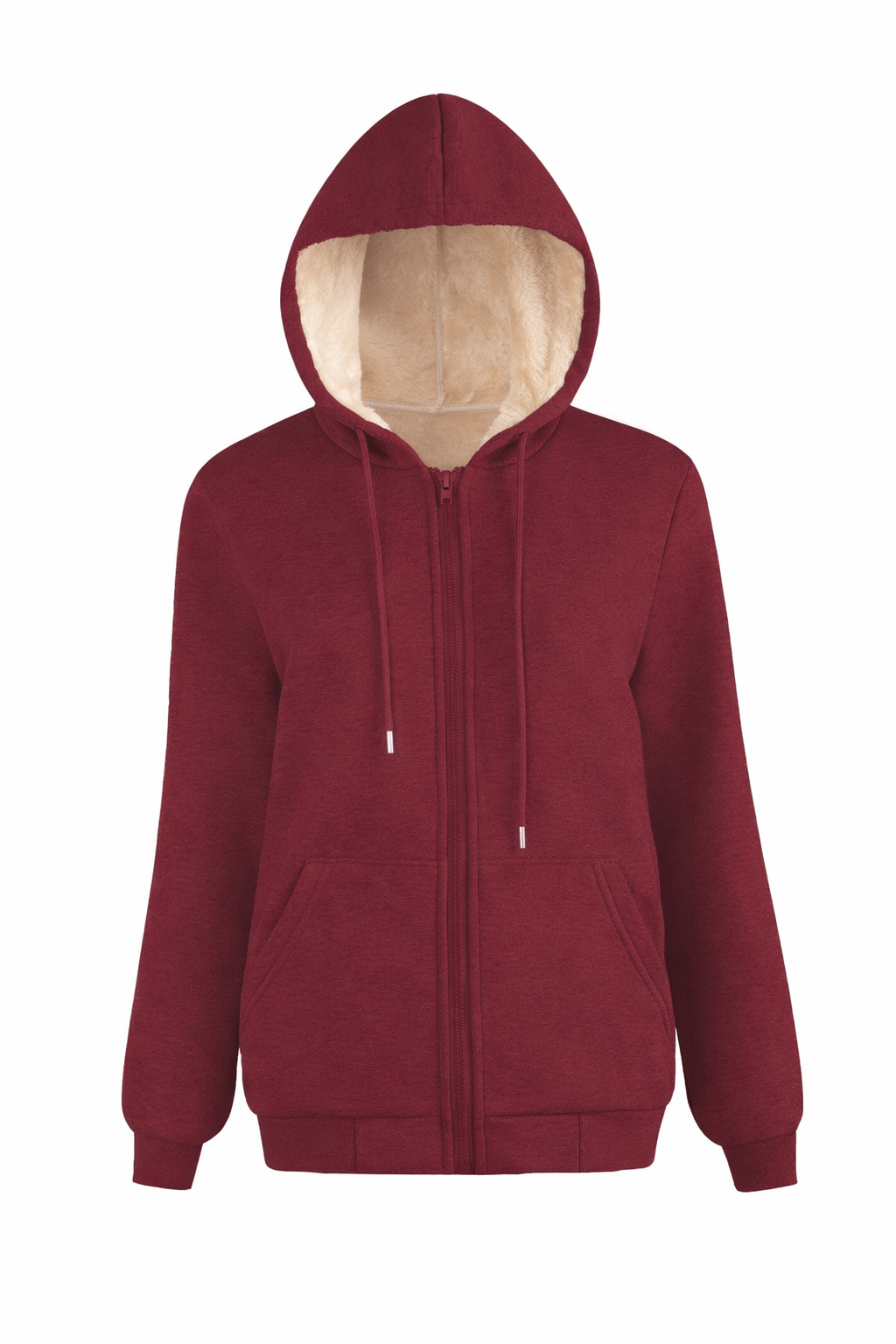 Warm Berber Fleece Pocket Hooded Sweatshirt – Winter Casual Long Sleeve Hoodie