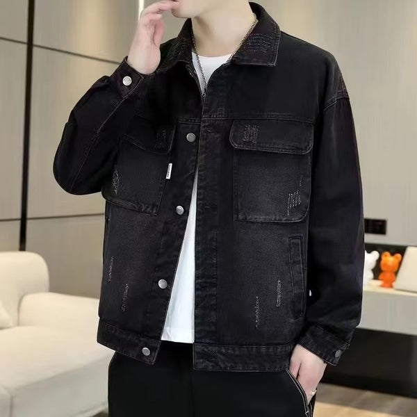 Men’s Relaxed Fit Denim Jacket – Casual Stylish Long Sleeve Jacket for Spring & Autumn