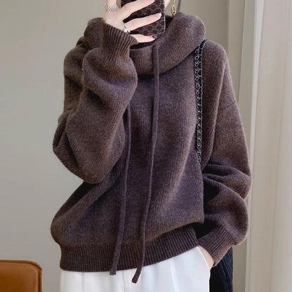 Women’s Thick Knit Lazy Style Sweater – Casual Long Sleeve Pullover