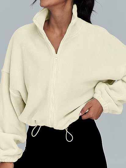 Korean-Style Women’s Polar Fleece Zip Jacket