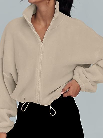 Korean-Style Women’s Polar Fleece Zip Jacket