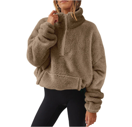 Women’s Velvet Fleece Half-Zip Sweater