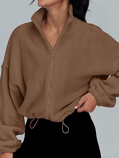 Korean-Style Women’s Polar Fleece Zip Jacket