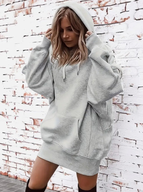 Street Style Oversized Polar Fleece Hoodie