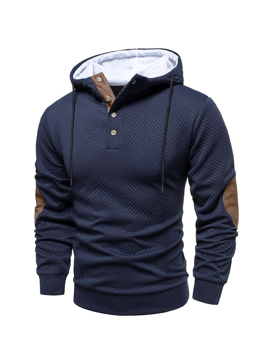 Mens Casual Hooded Pullover Hoodie Black