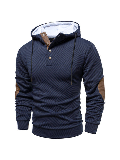 Mens Casual Hooded Pullover Hoodie Black