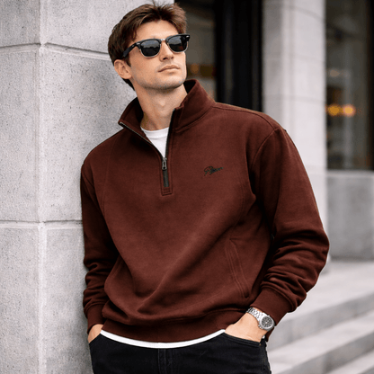 Men’s Loose Fit Half-Zip Polo Sweatshirt