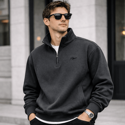 Men’s Loose Fit Half-Zip Polo Sweatshirt