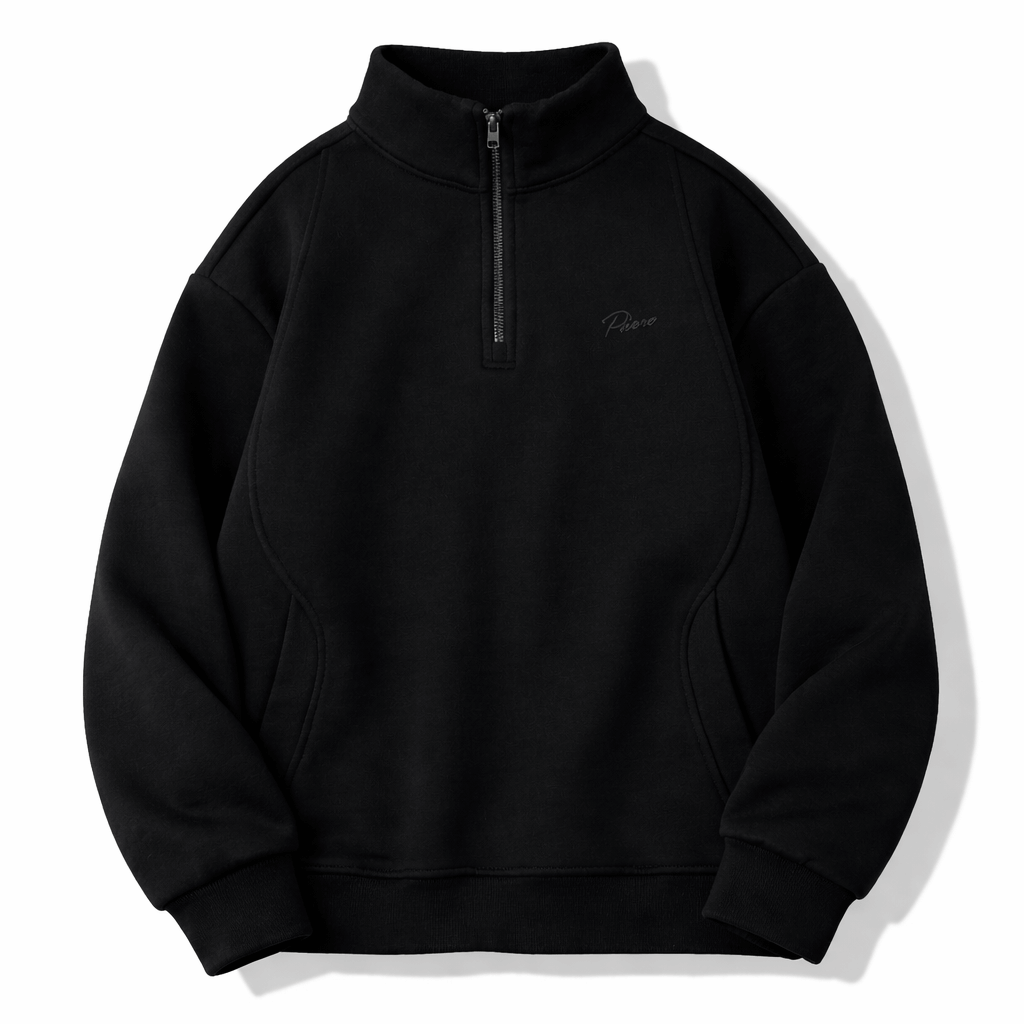Men’s Loose Fit Half-Zip Polo Sweatshirt