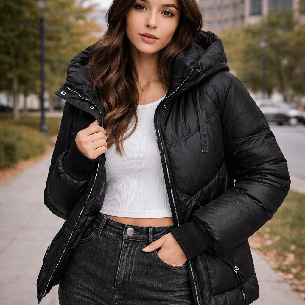 Women’s Korean-Style Hooded Winter Puffer