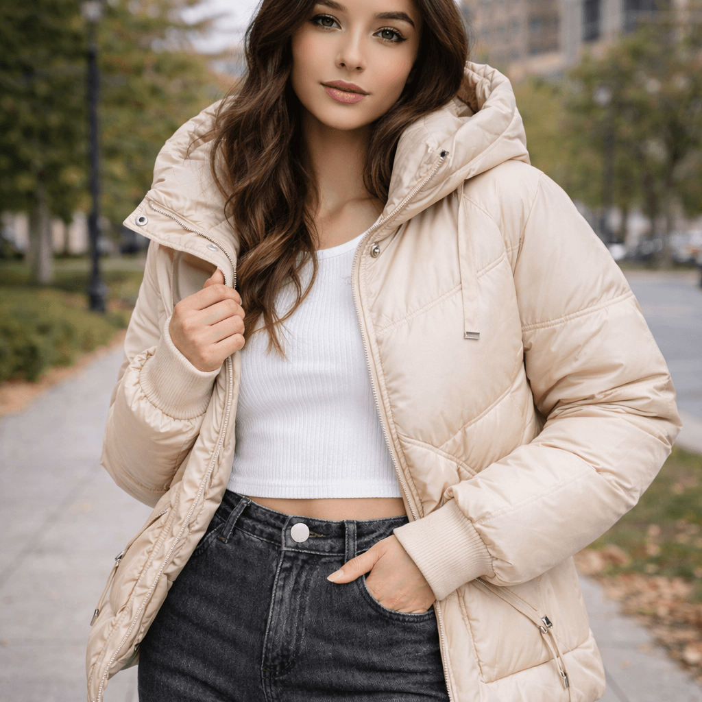 Women’s Korean-Style Hooded Winter Puffer