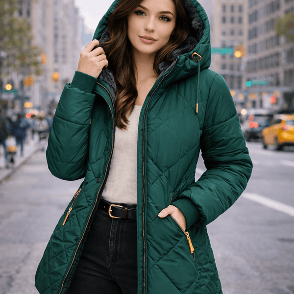 Women’s Winter Cotton-Padded Jacket – European Style Long Hooded Coat