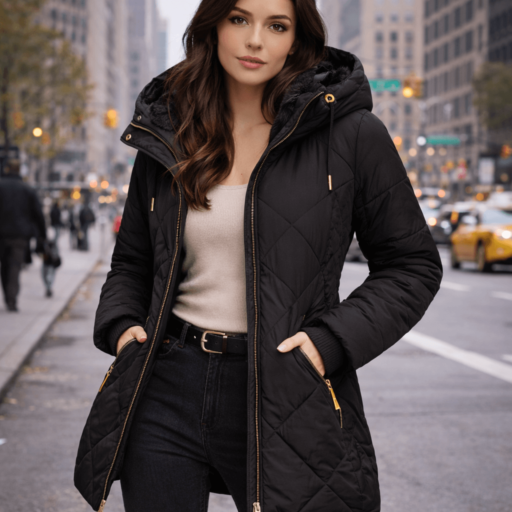 Women’s Winter Cotton-Padded Jacket – European Style Long Hooded Coat
