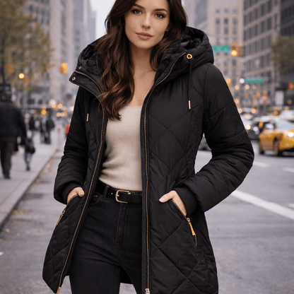 Women’s Winter Cotton-Padded Jacket – European Style Long Hooded Coat