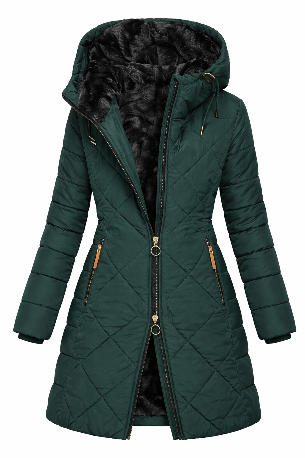 Women’s Winter Cotton-Padded Jacket – European Style Long Hooded Coat