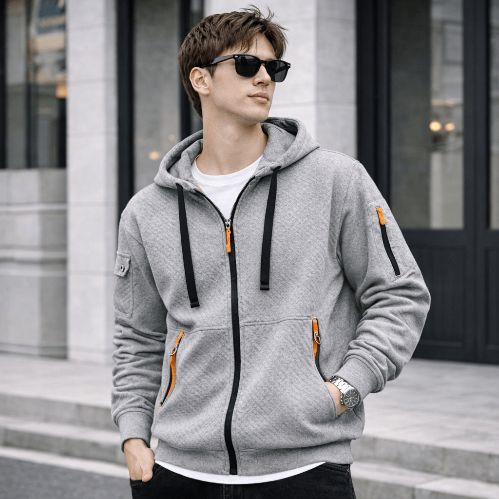 Men’s Zip-Up Utility Hoodie Jacket