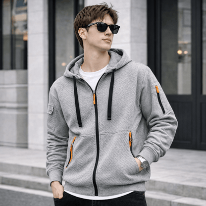 Men’s Zip-Up Utility Hoodie Jacket
