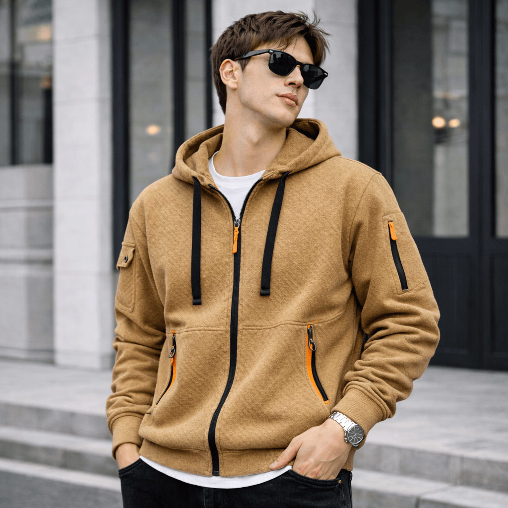 Men’s Zip-Up Utility Hoodie Jacket