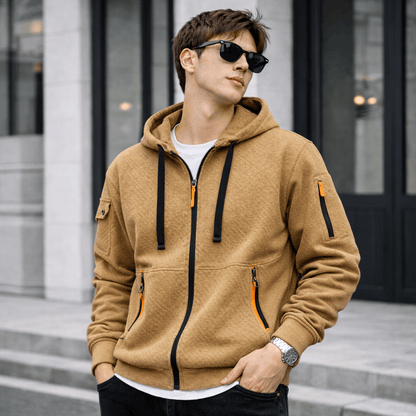 Men’s Zip-Up Utility Hoodie Jacket