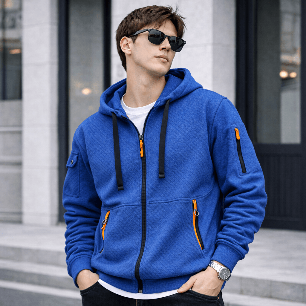 Men’s Zip-Up Utility Hoodie Jacket