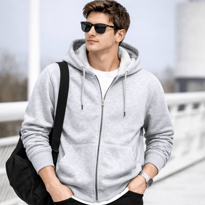 Men’s Fleece-Lined Zip-Up Hoodie Jacket