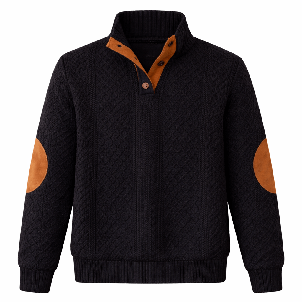 Men’s Jacquard Knit Color-Block Hoodie