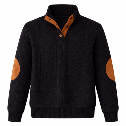 Men’s Jacquard Knit Color-Block Hoodie