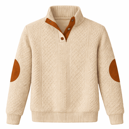 Men’s Jacquard Knit Color-Block Hoodie