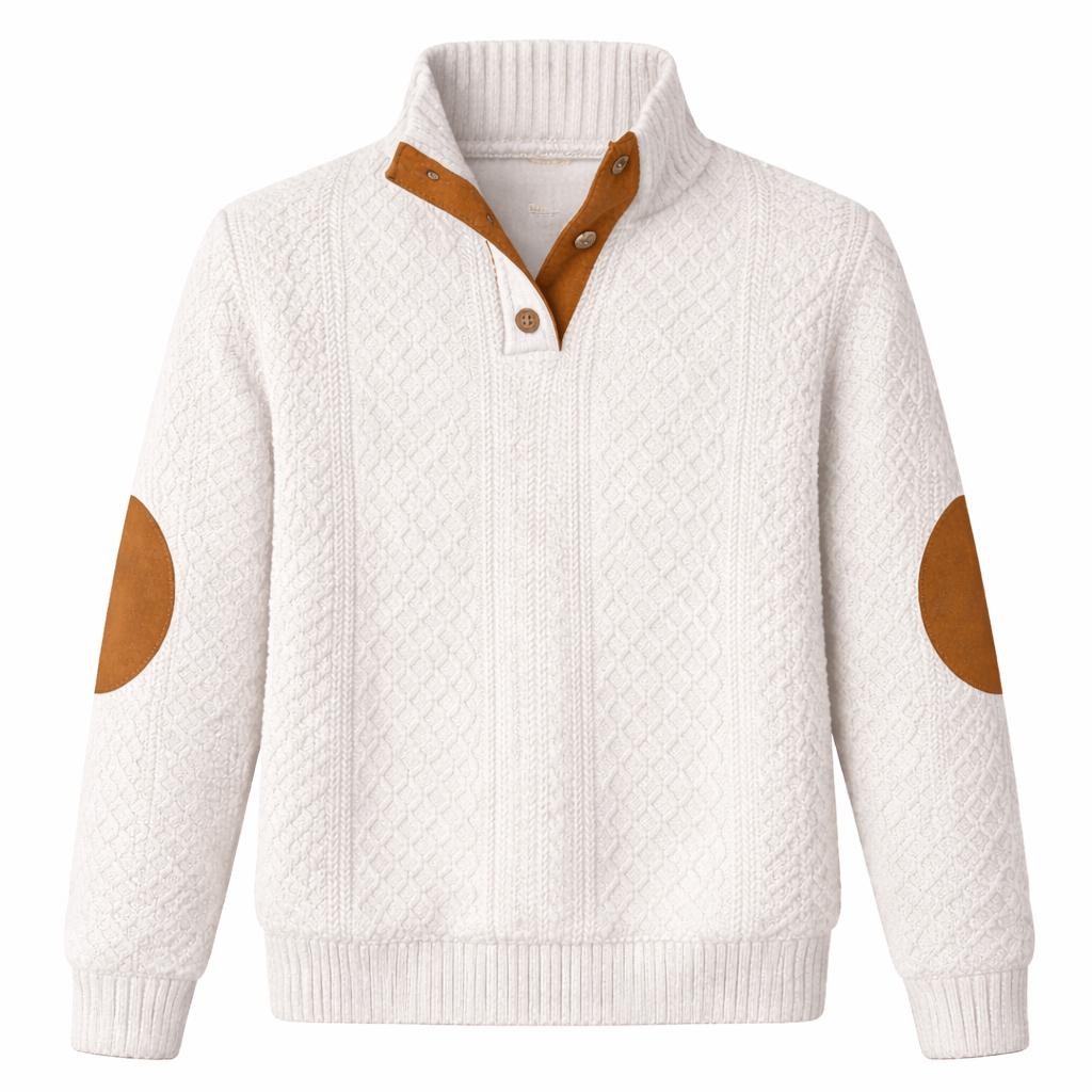 Men’s Jacquard Knit Color-Block Hoodie