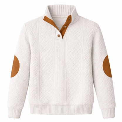 Men’s Jacquard Knit Color-Block Hoodie