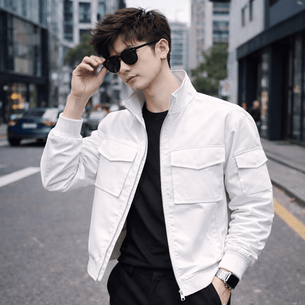 Men’s Retro Stand-Up Collar Workwear Jacket – Winter Streetwear Casual Coat