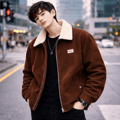 Men’s Fleece-Lined Corduroy Zip Jacket