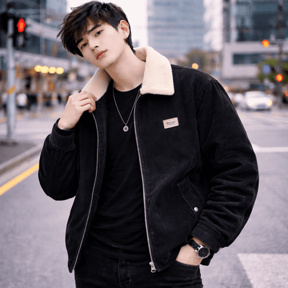 Men’s Fleece-Lined Corduroy Zip Jacket