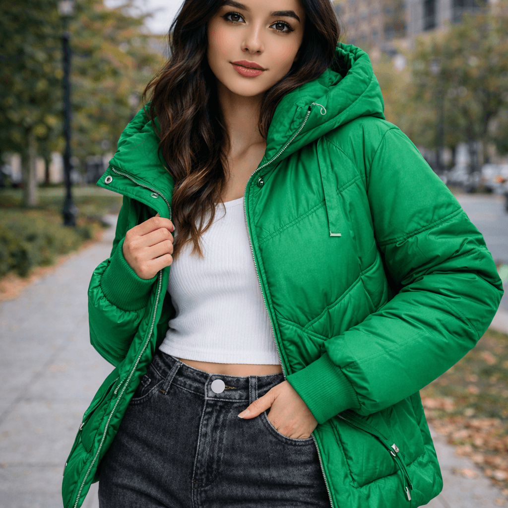 Women’s Korean-Style Hooded Winter Puffer