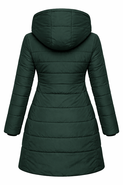 Women’s Winter Cotton-Padded Jacket – European Style Long Hooded Coat