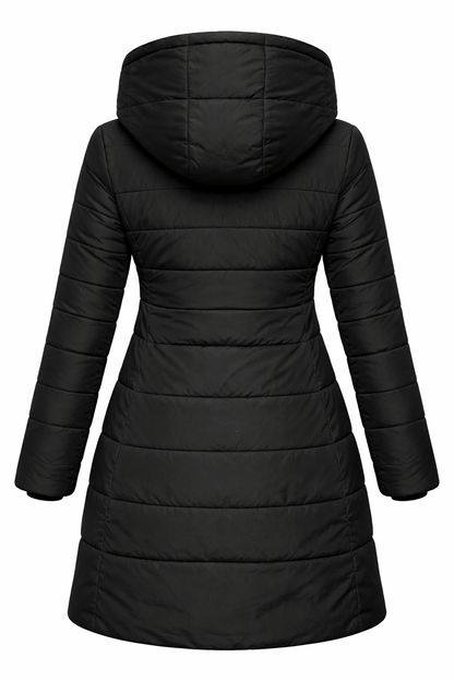 Women’s Winter Cotton-Padded Jacket – European Style Long Hooded Coat