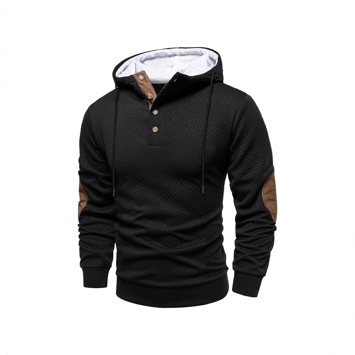 Men's Casual Hooded Pullover Hoodie - Black