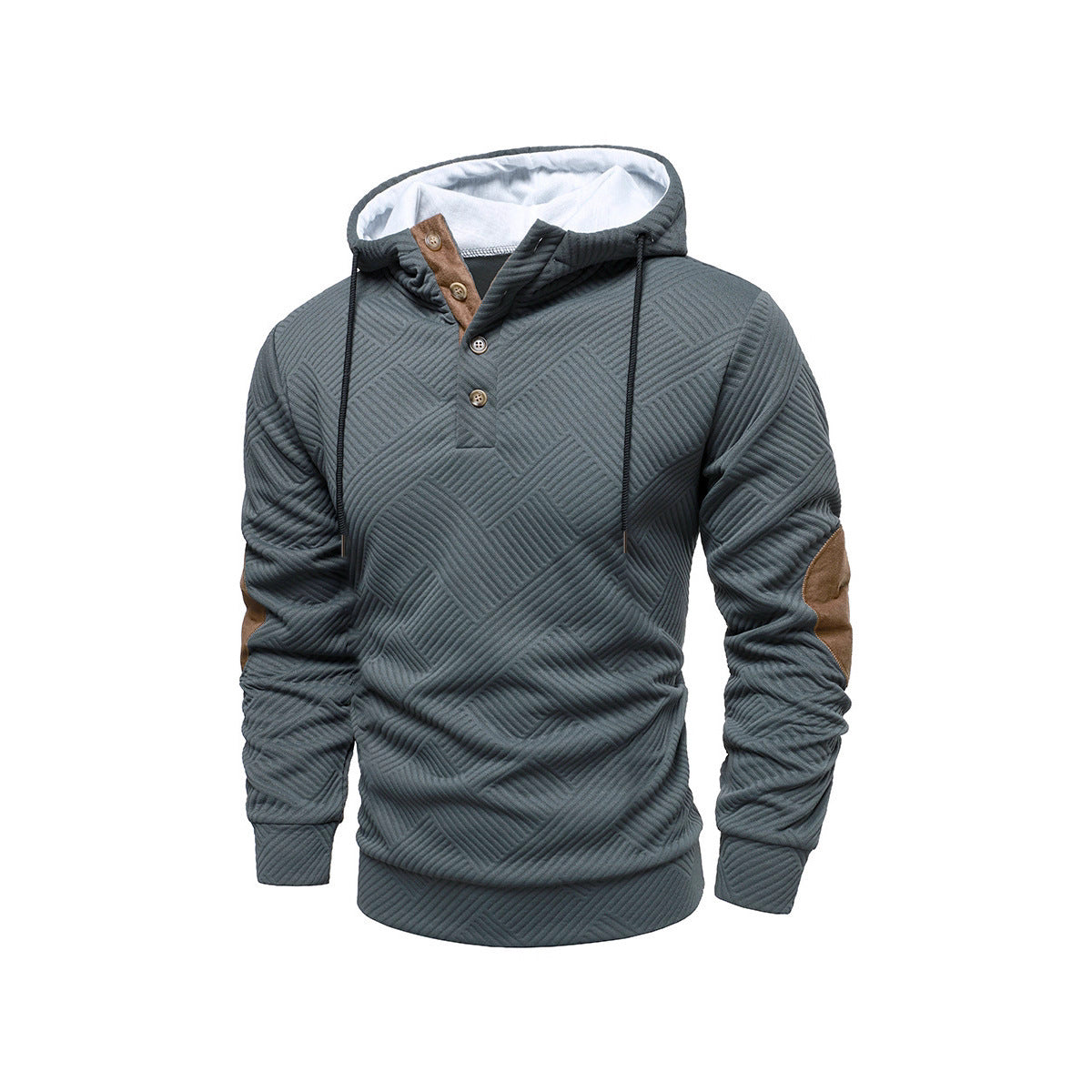 Men's Casual Hooded Pullover Hoodie - Dark Gray