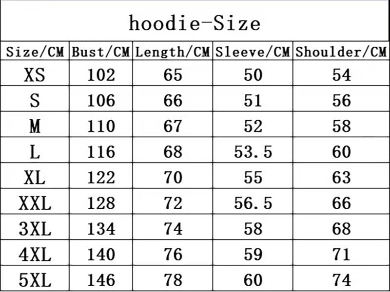 Men_s Loose Fit size chart