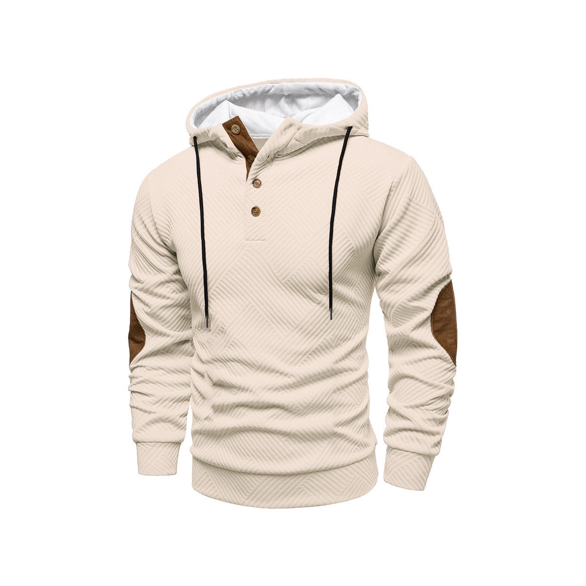Men's Casual Hooded Pullover Hoodie - Apricot