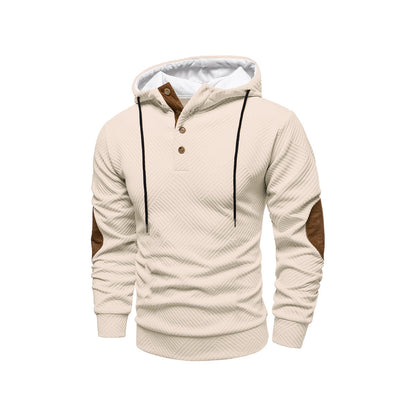 Men's Casual Hooded Pullover Hoodie - Apricot